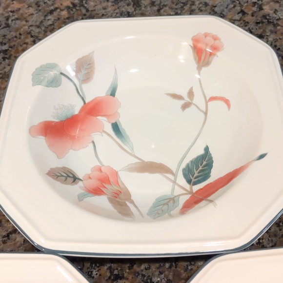 3 Mikasa Bowls Silk 🌺 Flowers  cereal soup EUC - Picture 4 of 5